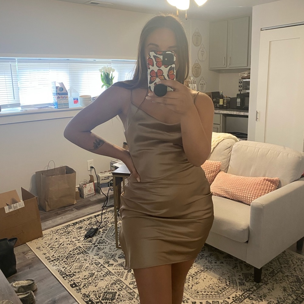 Brand new Windsor Gold Satin Dress